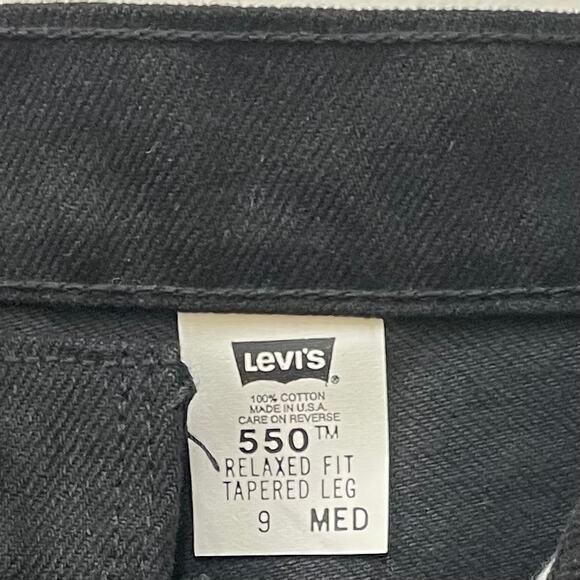 Vintage 90s Levi's 550 Women's Black Relaxed Fit Tapered Leg Jeans Size 28" NWOT - Picture 3 of 7